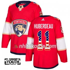 Florida Panthers Trikot Jonathan Huberdeau 11 Adidas 2017-2018 Rot USA Flag Fashion Authentic - Kinder
